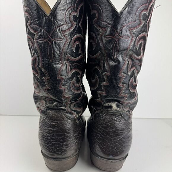 Vintage Amazonas Black Almond Toe Western Cowboy Boots, Sz. Mens 9, Womens 10.5 - Picture 4 of 15
